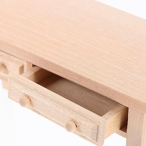 Miniatura 7 de Muebles de casa de muñecas de madera: Juego de muebles de mesa y silla de muñecas Silla de escritorio en miniatura para accesorios de mini casa