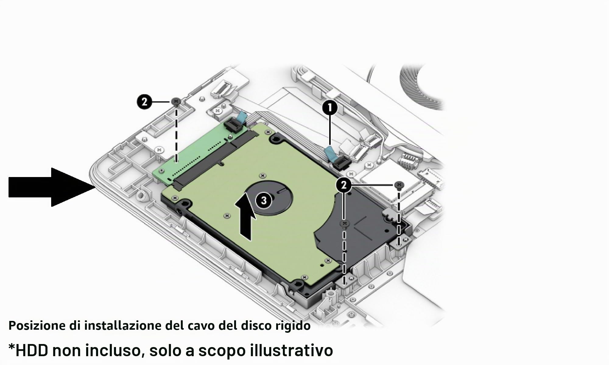 VoltaGuru - Cavo rigido HDD per HP 250 G9, 255 G9, 256 G9, HP 250 G8, 255 G8, 256 G8, 15-DW, 15T-DW, 15S-DR, 15S-DU, 15S-DY, 15-GW, 15Z-GW, 15S-GR, 15S-GU, 15S-GY, Modello L52024-001