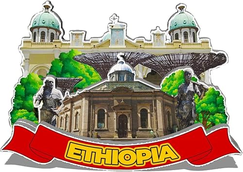 Imán de Etiopía Etiopía para nevera de madera 3D, monumentos coleccionables de viaje, decoración hecha a mano, 692