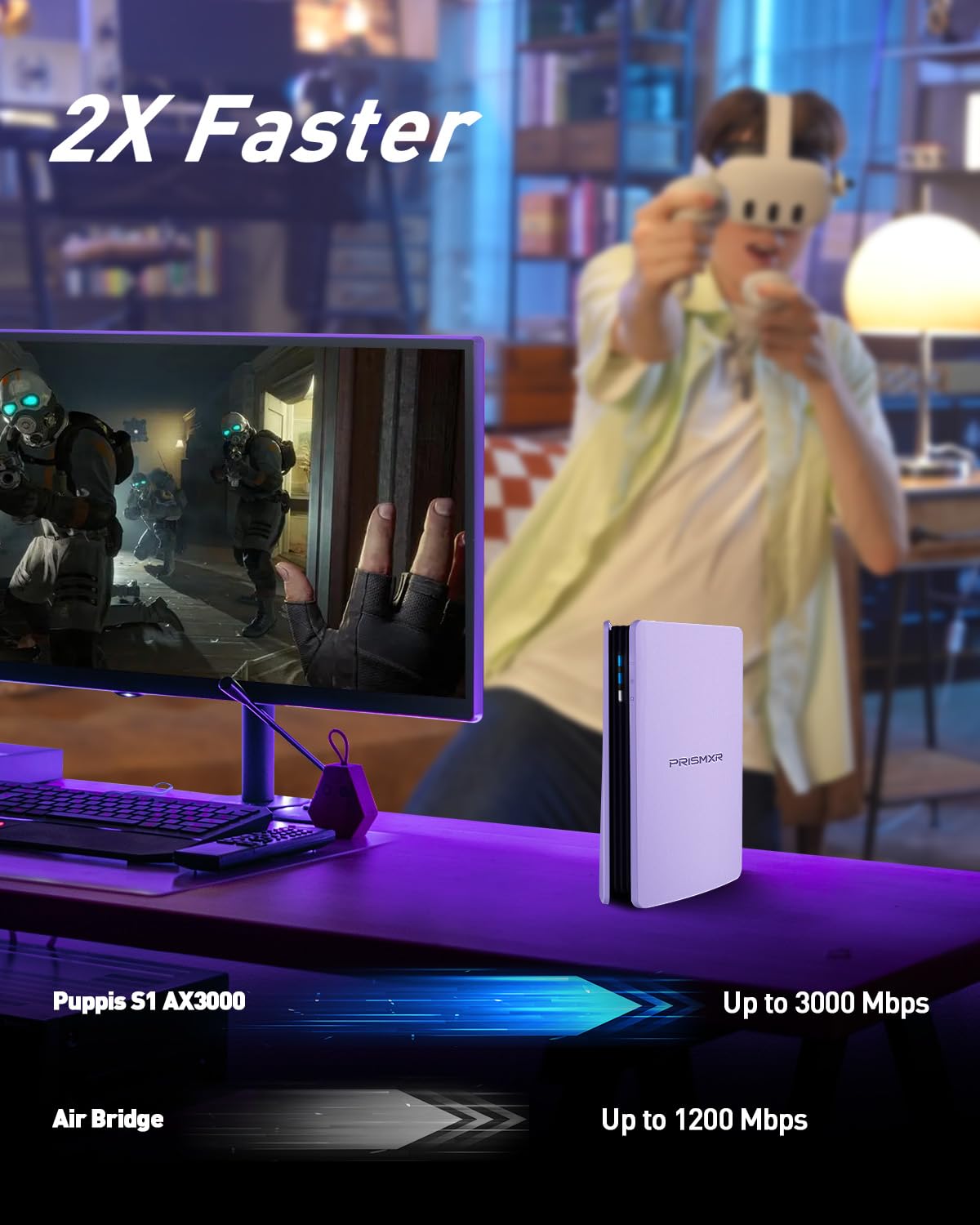 Snapklik.com : PRISMXR Puppis S1 PC-VR Streaming Link Air Bridge AX3000 ...