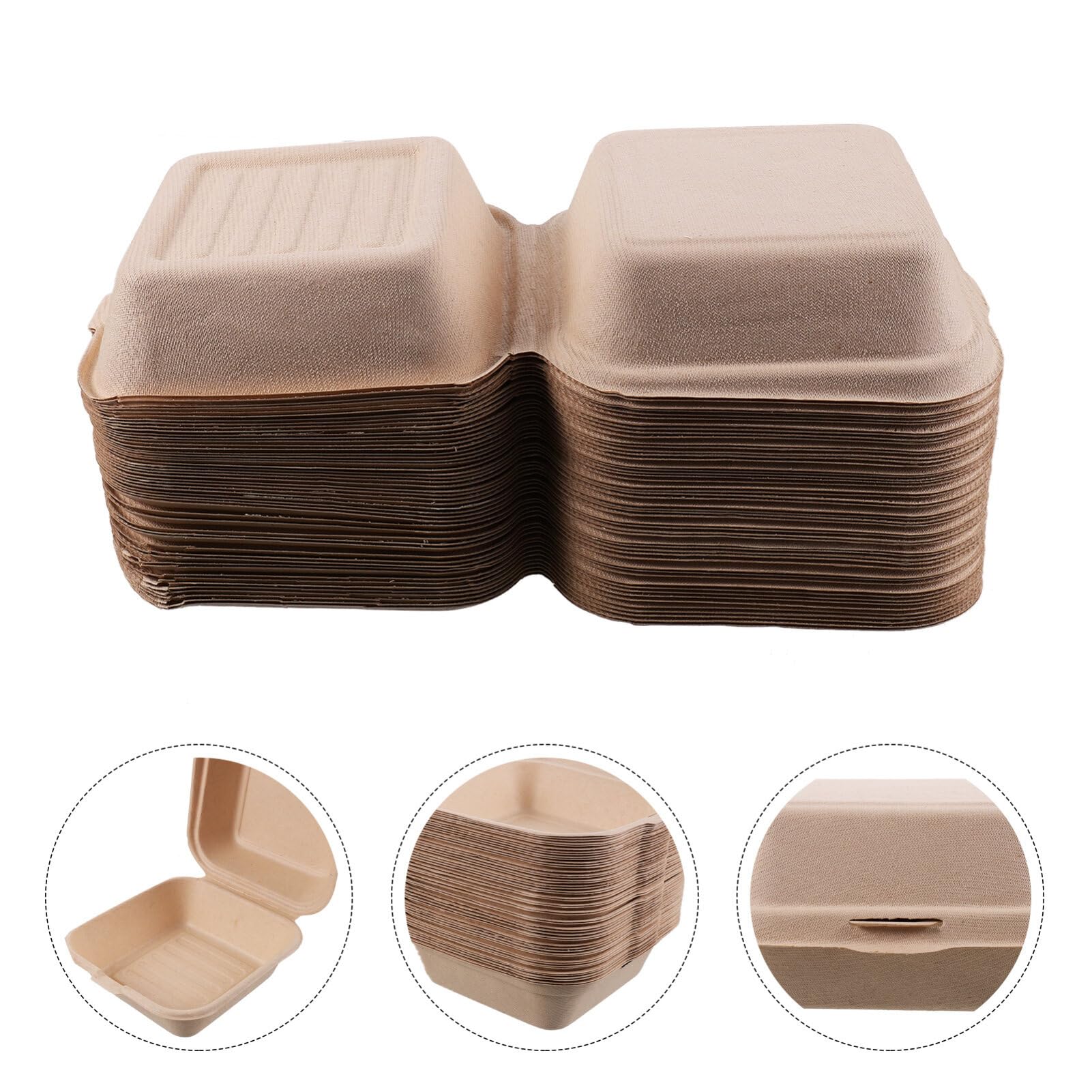 UPKOCH Scatole per Hamburger da Asporto in Pasta di Carta 50 Pezzi | Khaki, Uso in Negozio e Picnic, Facili da Assemblare, Leggere e Facili da Trasportare