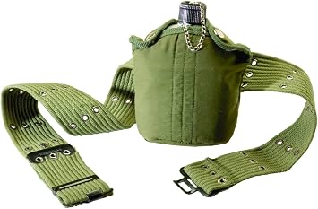 Texsport 1 Quart Aluminum Canteen with Cover and Belt