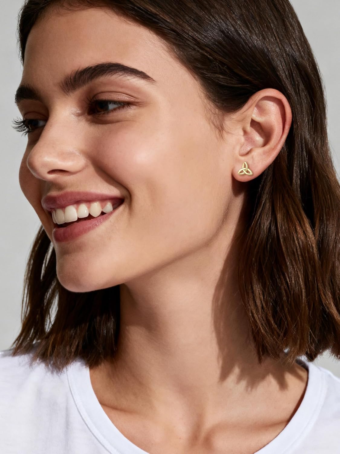 ChicSilver Celtic Earrings for Women Hypoallergenic Sterling Silver Stud Earrings, Heart/Triangle/Cross/Butterfly Knot Earrings for Women Irish Jewelry with Gift Box - Image 3