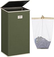Vista 1 de SOLEDI - Canasta de lavandería con tapa de 100L, canasta de ropa plegable grande y alta, cesta de lavandería con bolsa removible fácil