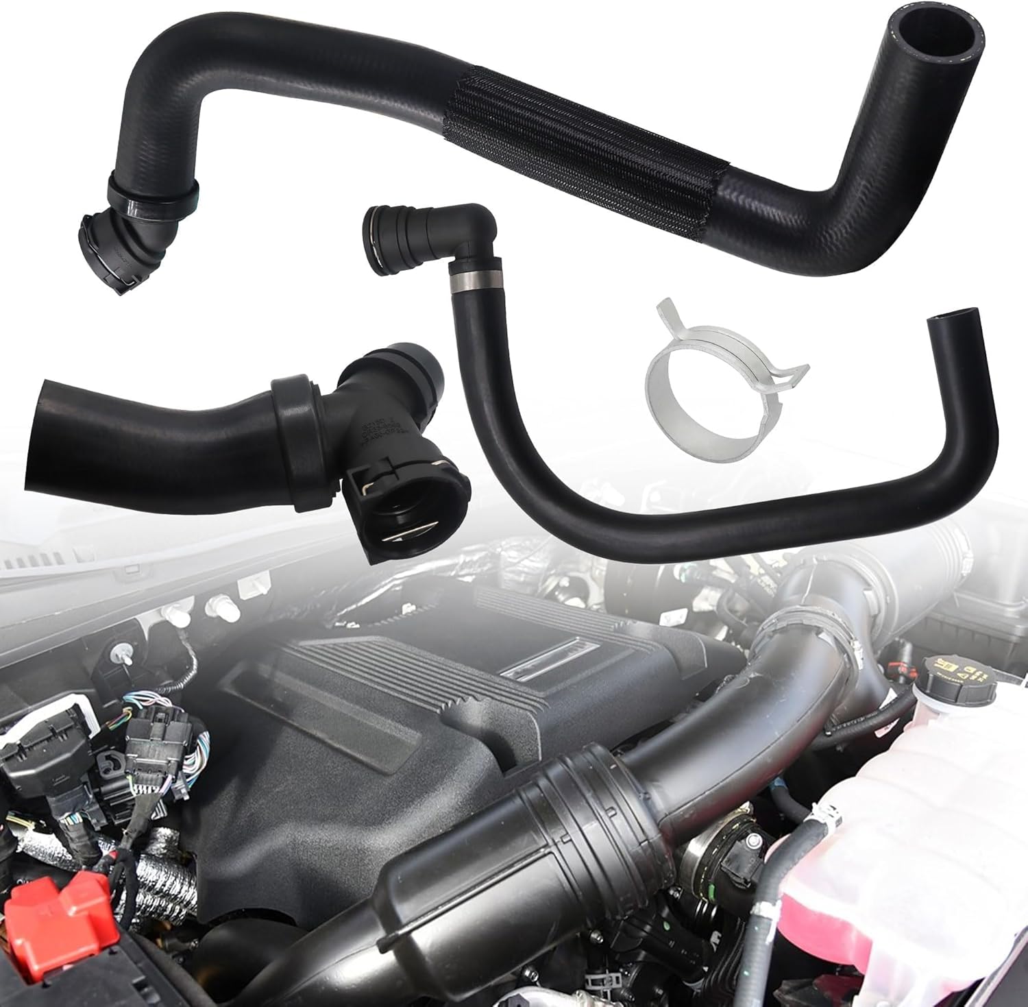 Upper Radiator Hose Y-Connector Lower Degaus Fit for Ford F150 5.0L 2011 2012 2013 2014 2015 2016 2017 2018 2019 2020 Replaces # DR3Z-8566-A CL3Z 8260-A BL3Z 8C350-A
