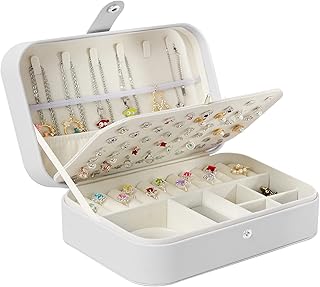 Sponsored Ad - Jewelry Organizer Box 3 Layers Travel PU Leather Jewelry Boxes for Women for Girls for Necklace Ring Watche...