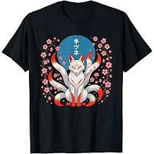 Fox Nine Tails Kitsune Japanese Anime Manga Sakura T-Shirt