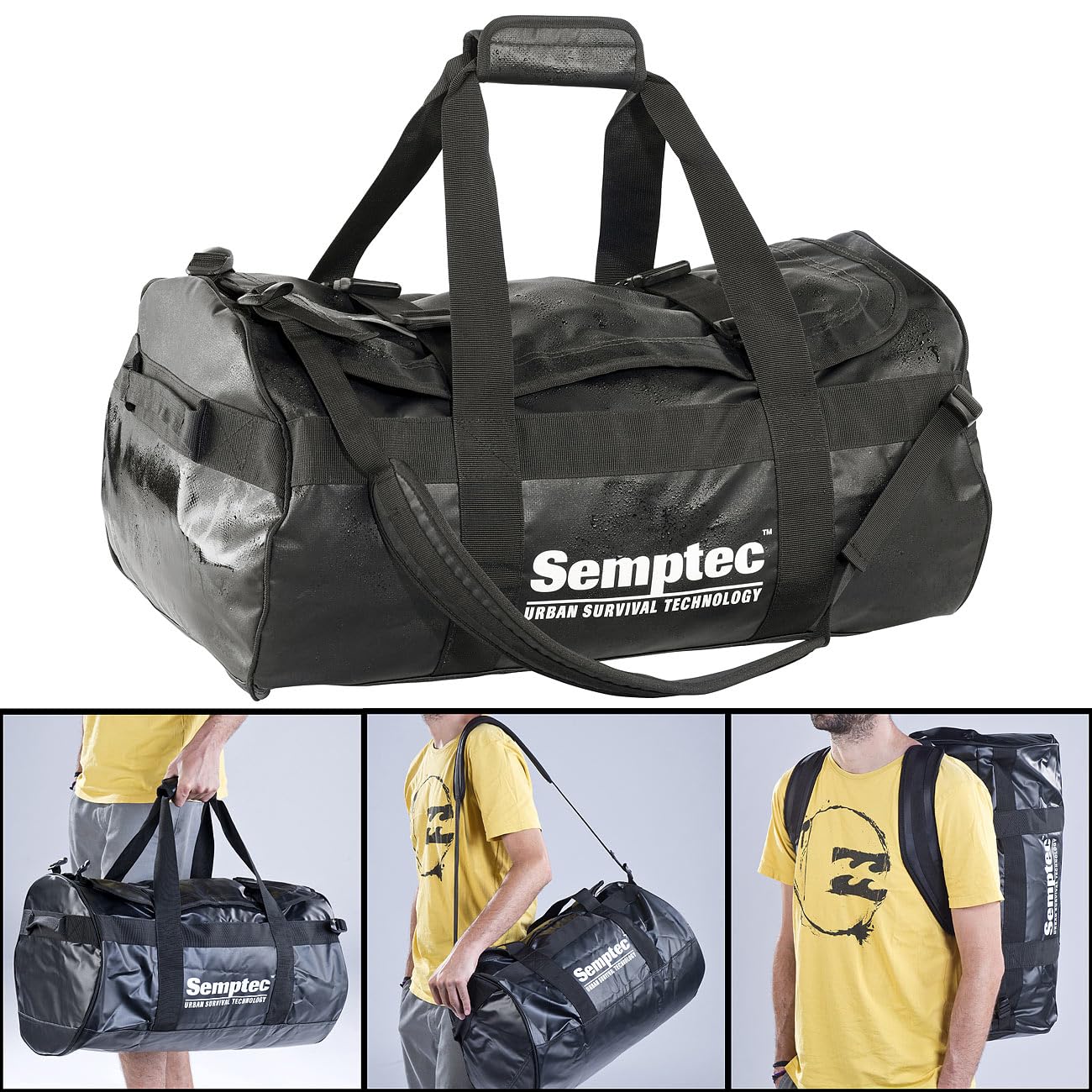 Semptec Urban Survival Technology Sporttasche LKW Plane: 2in1-Rucksack-Reisetasche aus reißfester LKW-Plane, 65 l (Reisetasche Rucksack Kombi, mit Rucksackfunktion, Damen)