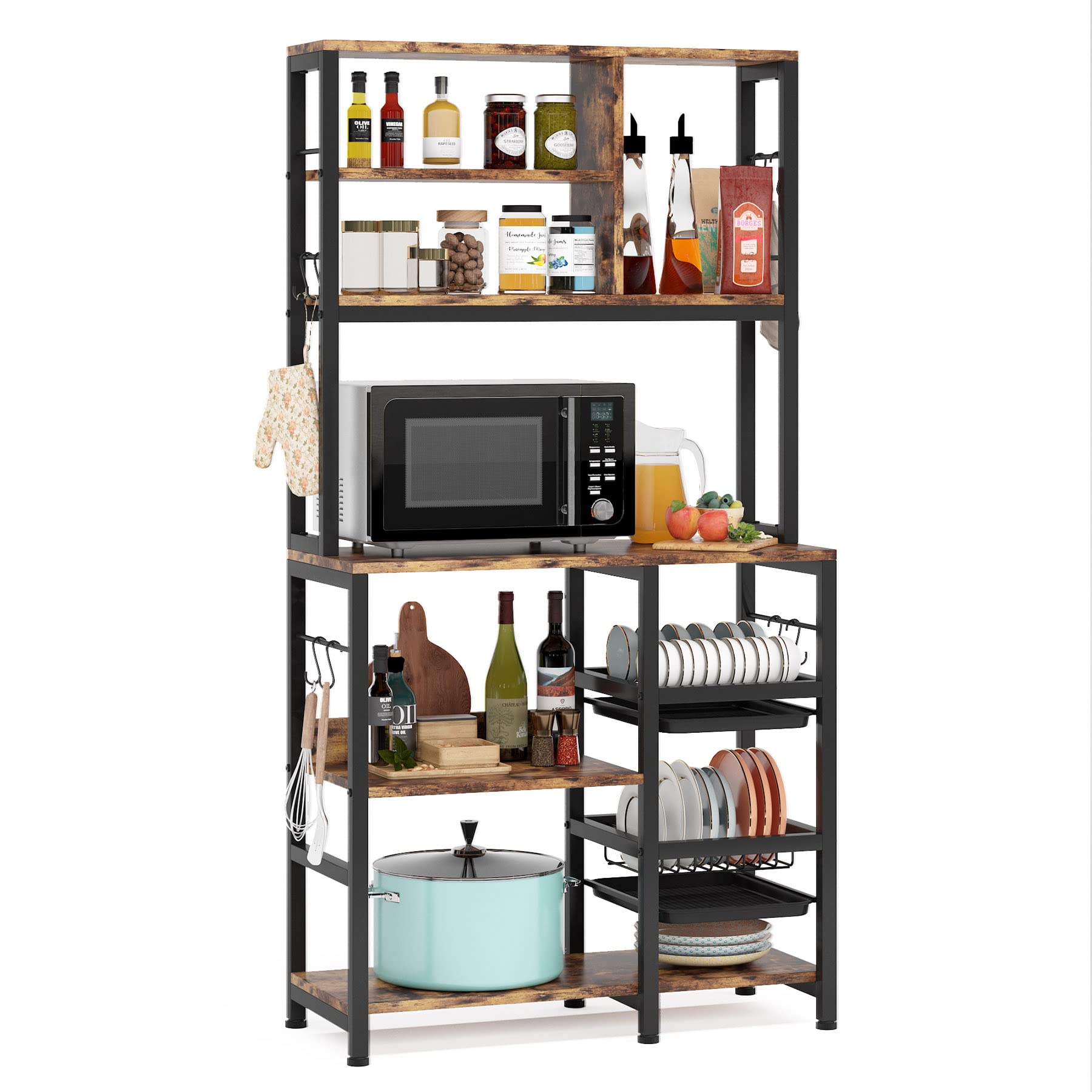 Buy TIYASE Kitchen Baker’s Rack with Dish Drying Rack, 6Tier Microwave