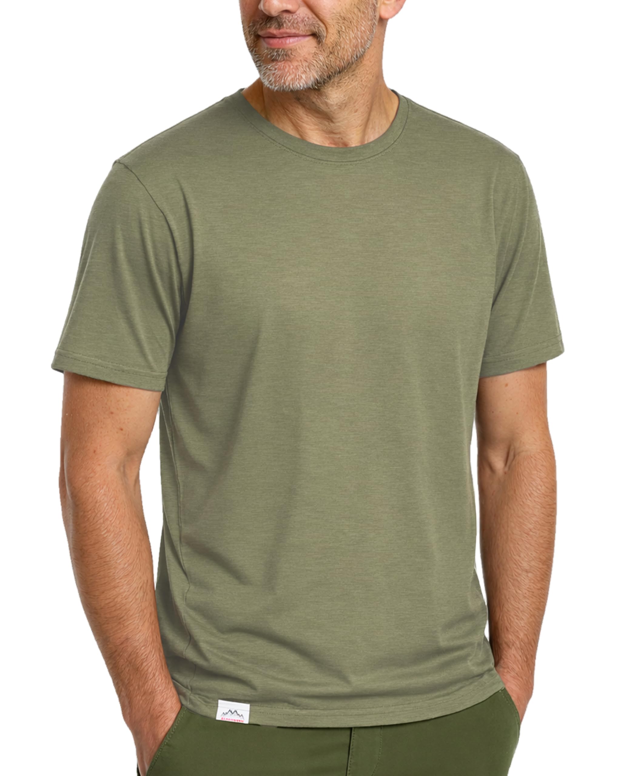 Alpenwert® Merino Shirt Herren [Made IN Portugal] perfektes Wandershirt Wander Tshirt aus Merinowolle Tshirt für Sport, Outdoor, Funktionsshirt (DE/NL/SE/PL - S/M/L/XL - Grün/Grau/Navy Blau/Schwarz)