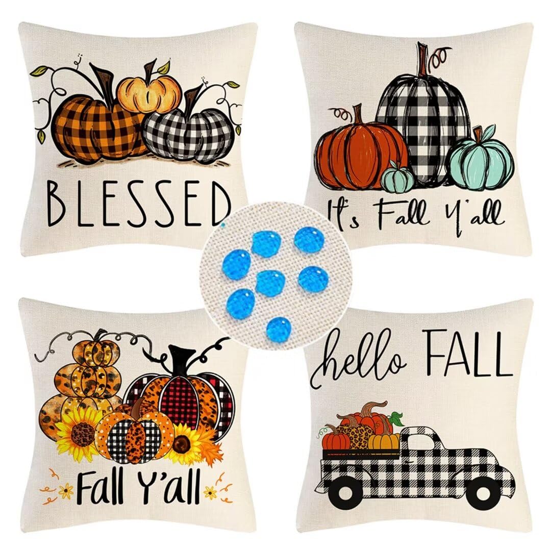 Cuscino per Divano 75x75cm/29x29in Fodere per Cuscini Impermeabili Fattoria d'autunno Fodera per Cuscino Decorativo Copricuscini in Lino per Divano Casa Esterni Interni Fodere Cuscino Esterno ZC-209