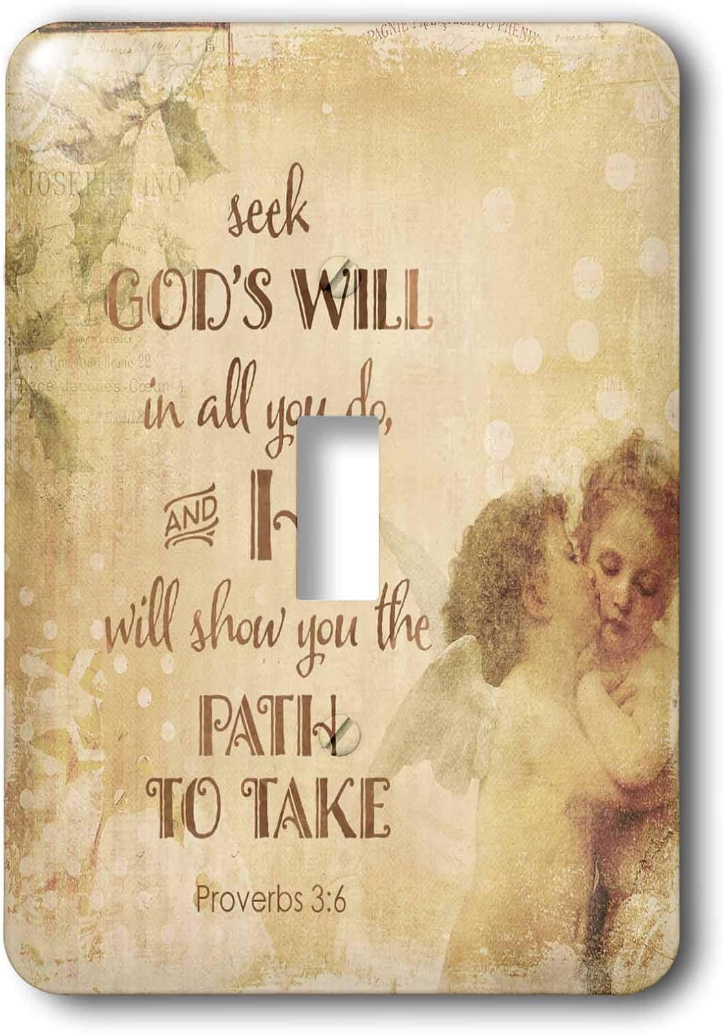3dRose Religious Typography Art With Angels And Bible Psalm Seek God double toggle switch