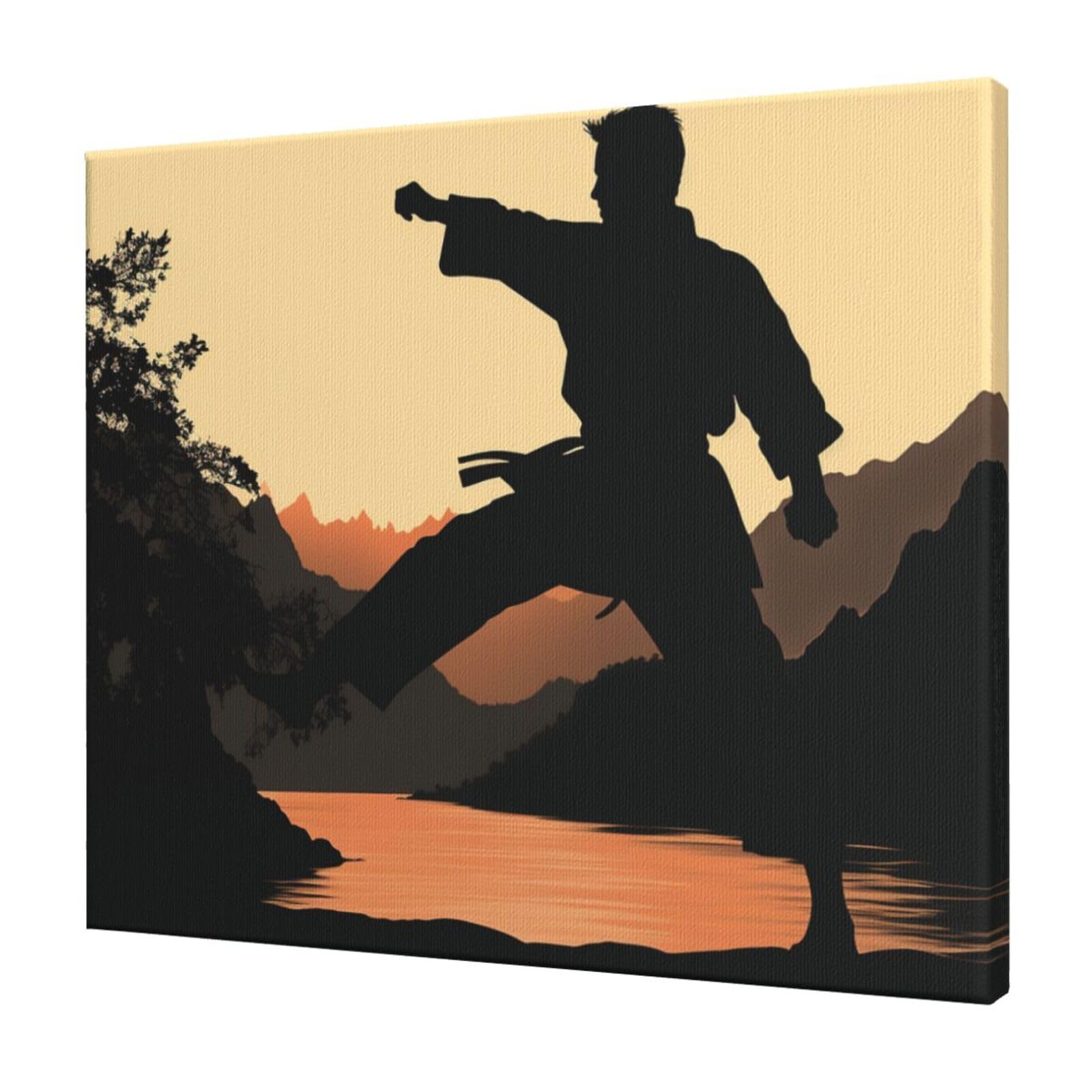 FodPand Karate Canvas Wall Art for Living Room Wall Decor 20"x24" Modern Artwork Painting Pictures Hanging Canvas Prints Aesthetic Wall Art for Bedroom Bathroom Office Wallart Decor