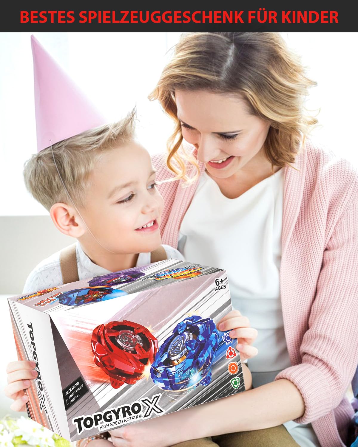 Kreisel X Set, 12 Kampfkreisel, 3 Launchers und 1 Griff, Kinderspielzeug Geburtstagsgeschenk mit Aufbewahrungs Box, Ideal für 6+ Jahre alte Jungen (X4-12PCS)