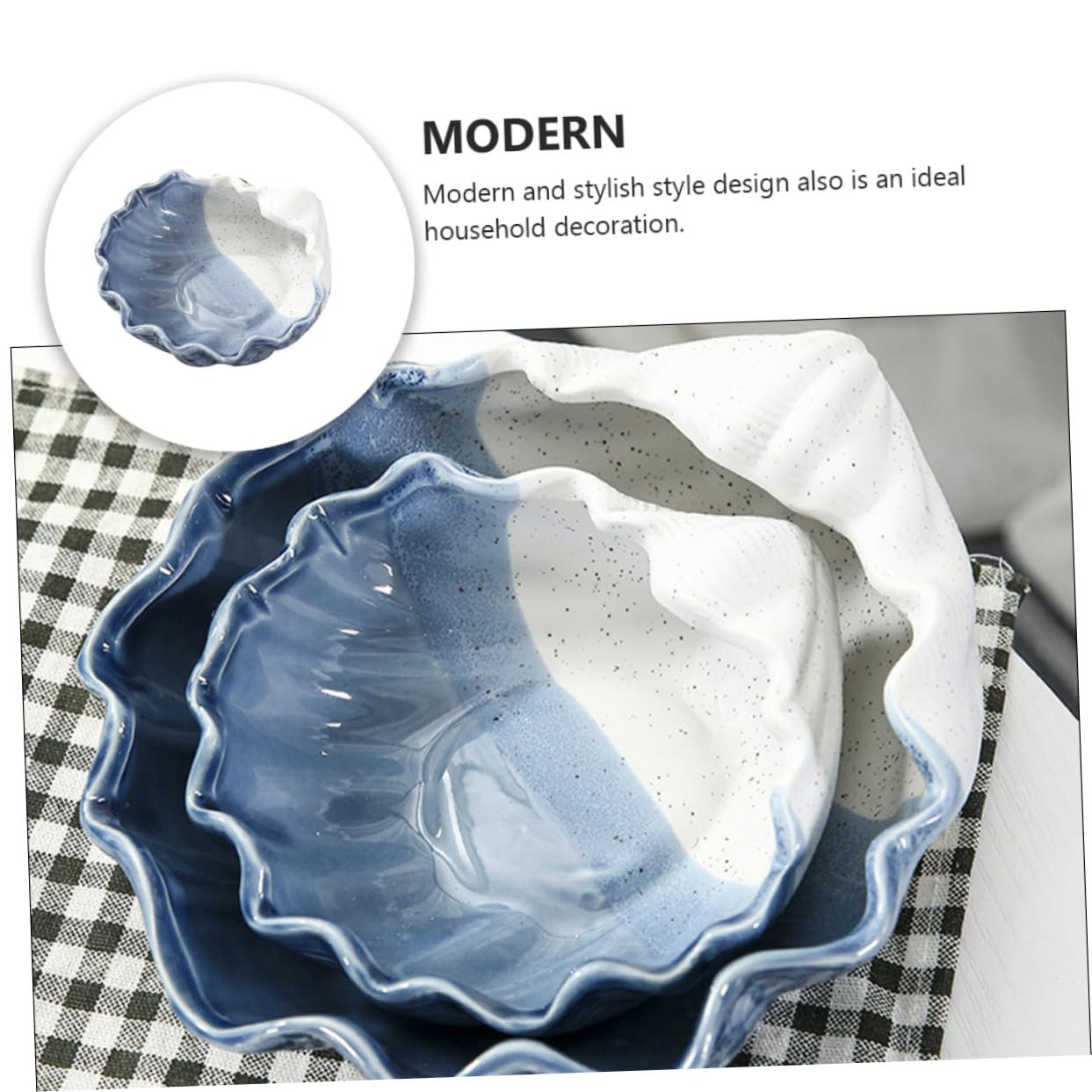 ERINGOGO Keramik Schmuckschale Muschelform Schmucktablett Aufbewahrungstablett aus Porzellan Dekoratives Aufbewahrungstablett für Schmuck Schlüssel Desktop Organizer