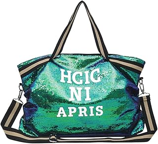 borsa da shopping glitterata per donna con borsa a spalla con paillettes moda borsa grande capacità per donna
