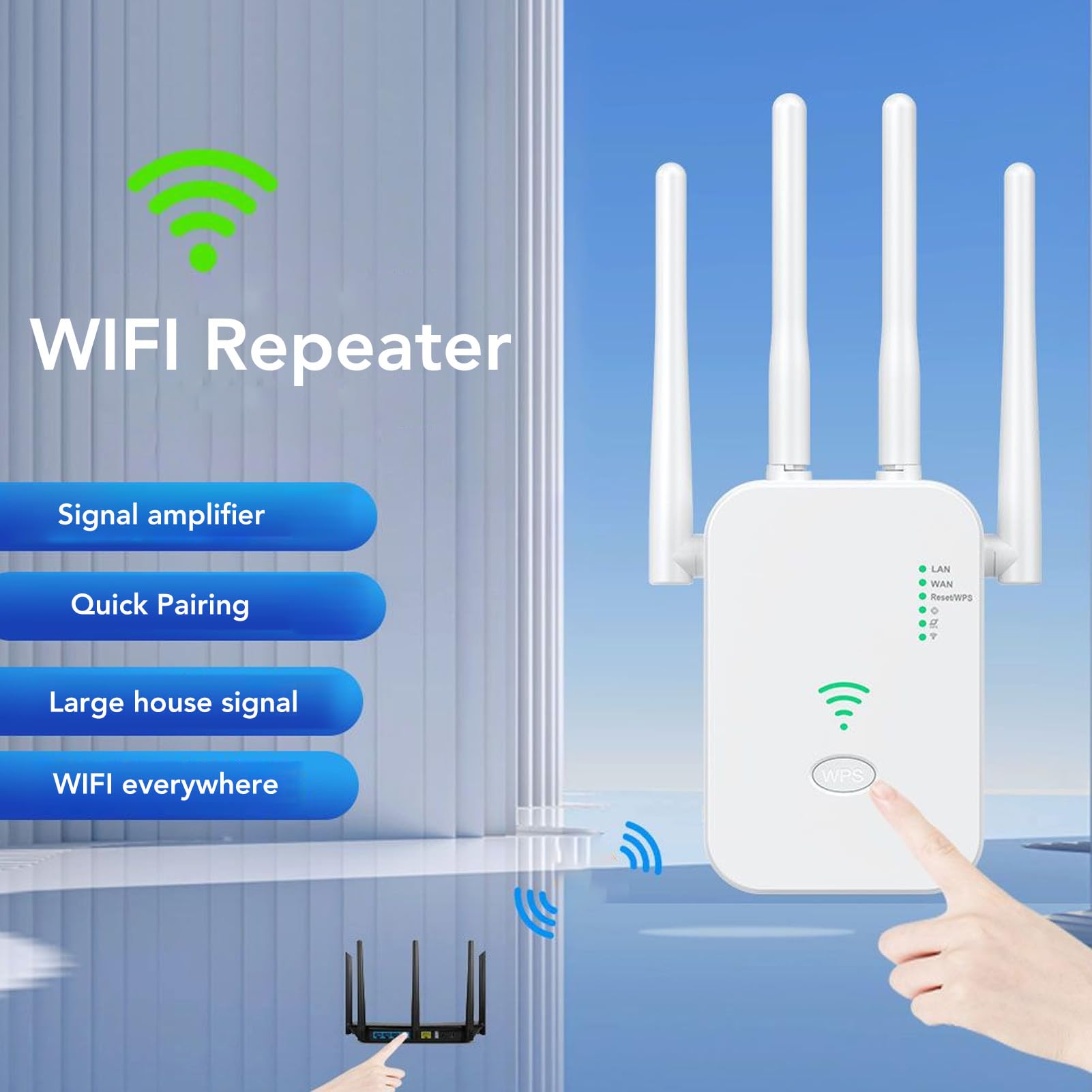 ciciglow Amplifier Repeater, Extender, with Ethernet Port & AP Mode, Long Range Coverage Repeater for Home, CICIGLOW7BCE1SM2QW