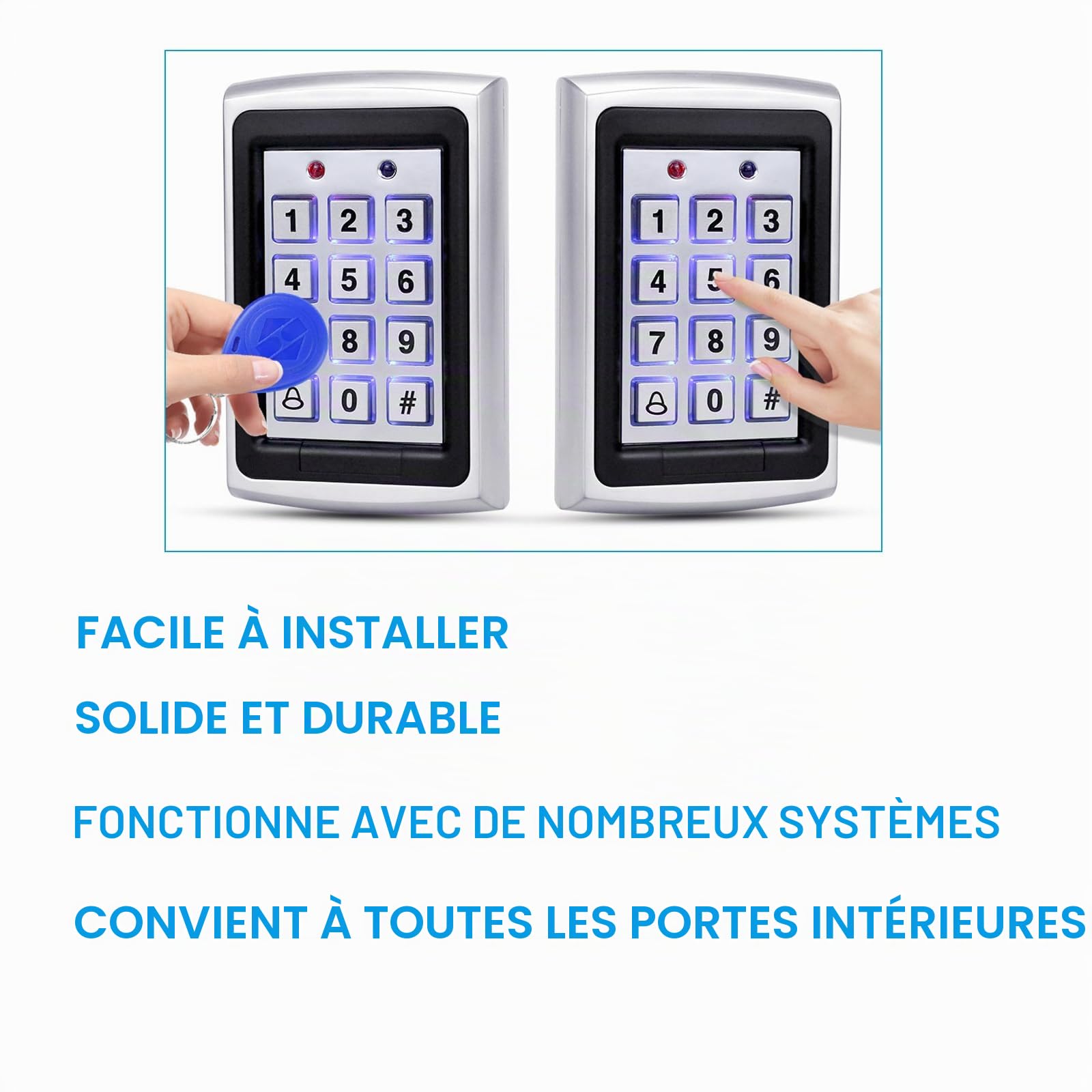 Clavier numérique à portée rapprochée pour système de contrôle d'accès, contrôle d'accès de sécurité interne, 1000 utilisateurs, clavier rétroéclairé, RFID 125KHz, adapté aux appartements, villas
