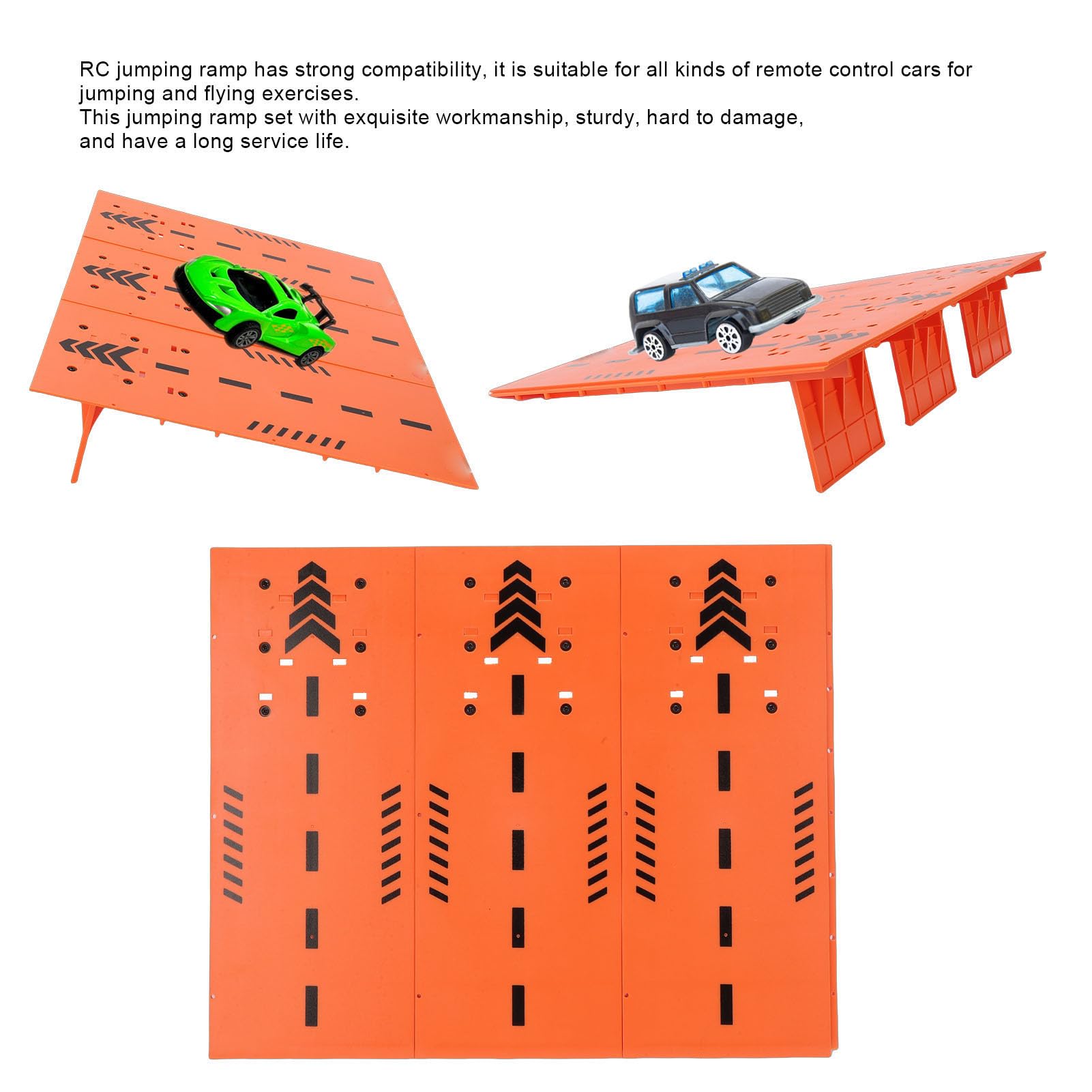 Rampa de Coche RC, Tablero de Despegue, Juego de Acrobacias para Coches de Control Remoto, Material ABS de Alta Resistencia (Orange)