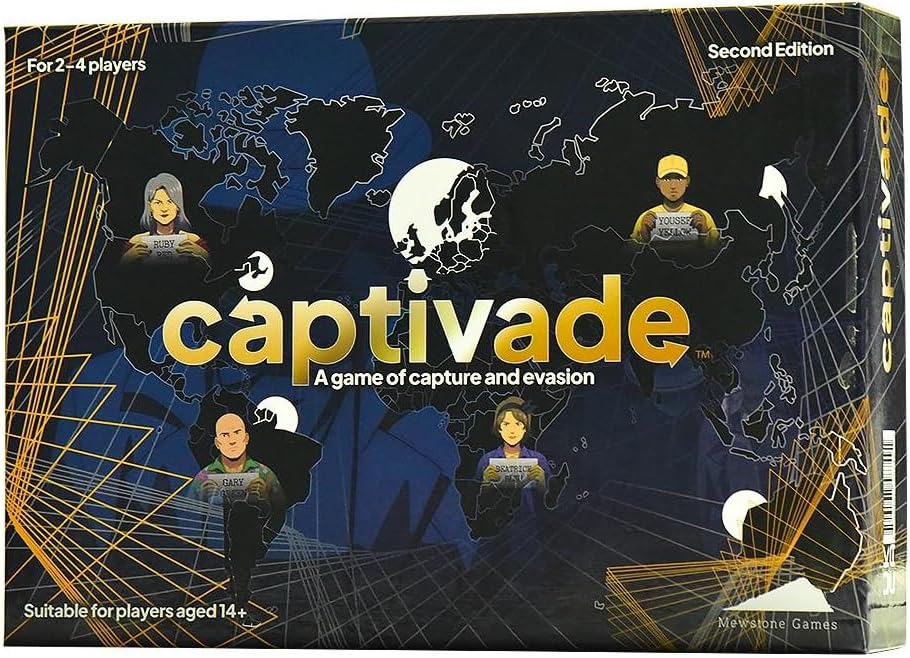 Captivade | The strategy board game of Evasion and Capture | Adult & Family games for Fun and Intrigue | Second Edition | 2-4 Players | 30-90 Minutes Playing Time.