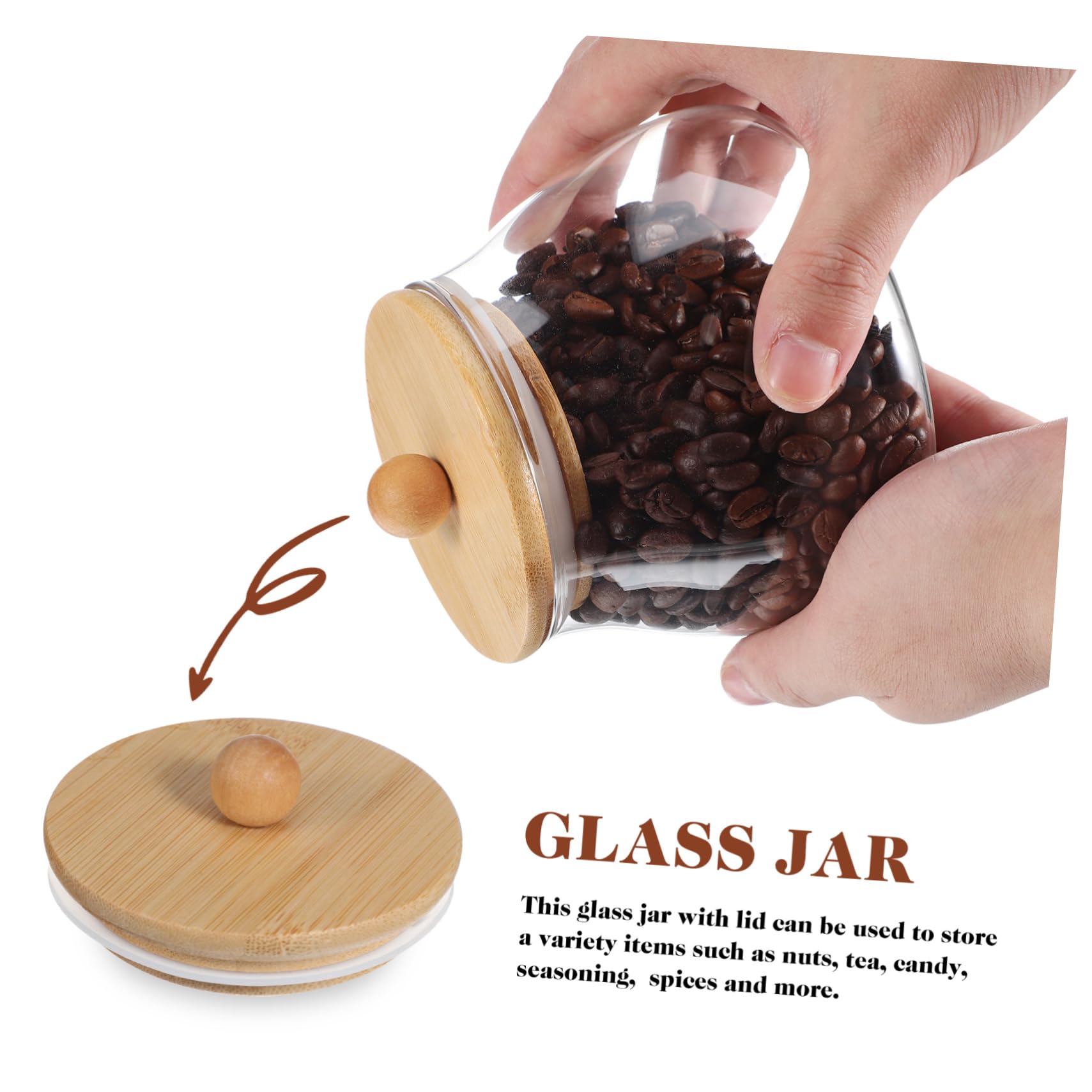 TOYANDONA 4 Piezas tarro de dulces hermético masón condimento recipiente tapa Contenedores tarros de avena durante la noche jarra de té envases de tarro de cristal Vidrio