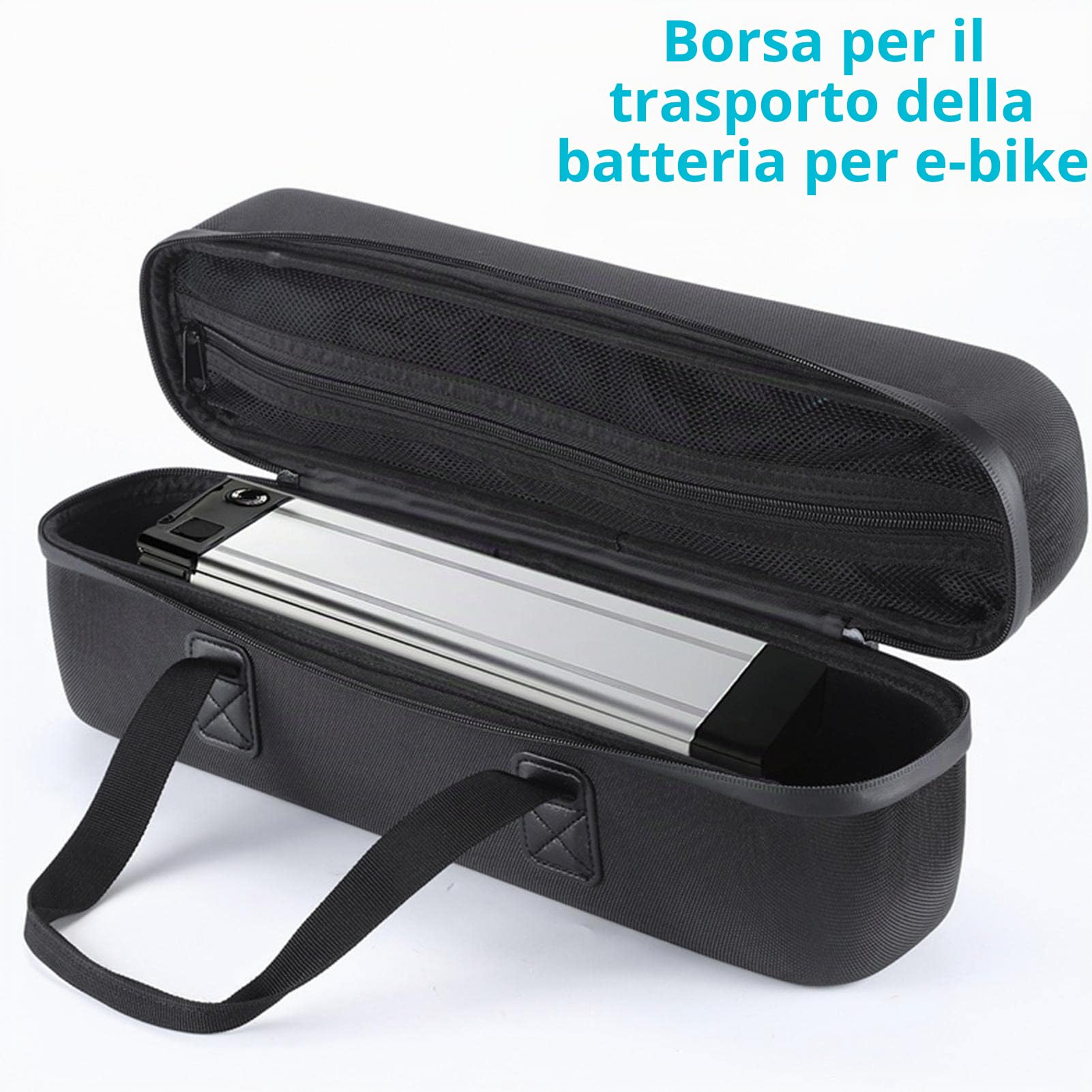 Borsa Porta Batteria per E-Bike, Custodia Protettiva Impermeabile, Portabatteria di Sicurezza per Stoccaggio e Trasporto, per Bici Elettrica