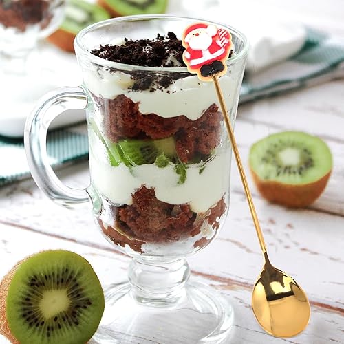 Miniatura 8 de Juego de 4 cucharas de café de Navidad, sopa de helado, cuchara de revolver, cucharas de postre de azúcar, cucharaditas de mezcla, vajilla de