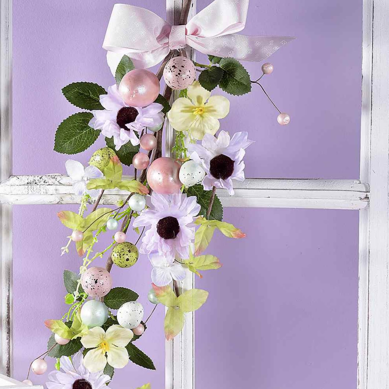 Gruppo Maruccia - Flores de Pascua artificiales - Rama moldeable con huevos y flores - Creaciones DIY, centro de mesa, árboles de Pascua - Juego de 4 piezas