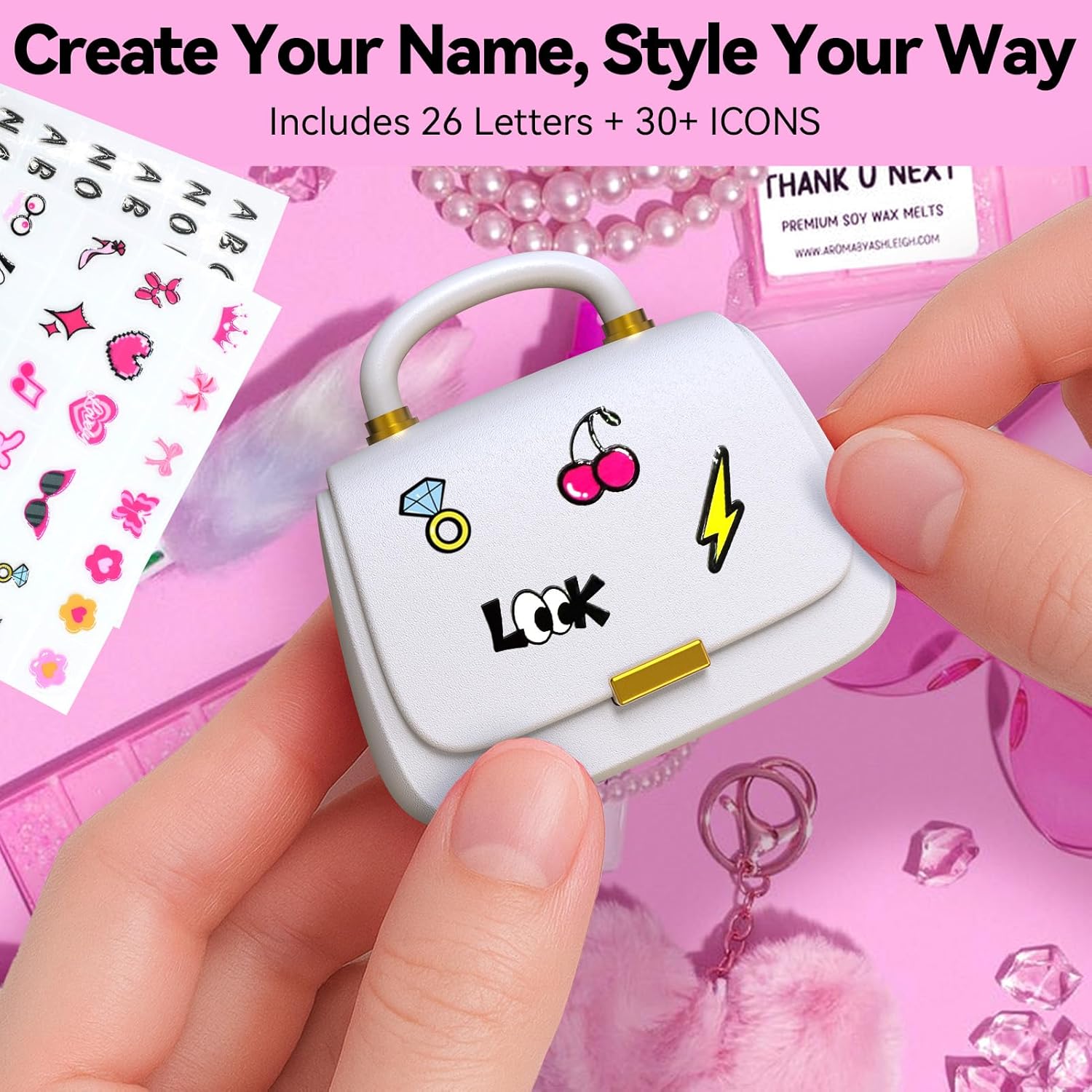 Mini Handbag Charging Case Bluetooth Earbuds,13mm Drivers Premium Sound,22H Playtime in Ear Headphones Rose (White)