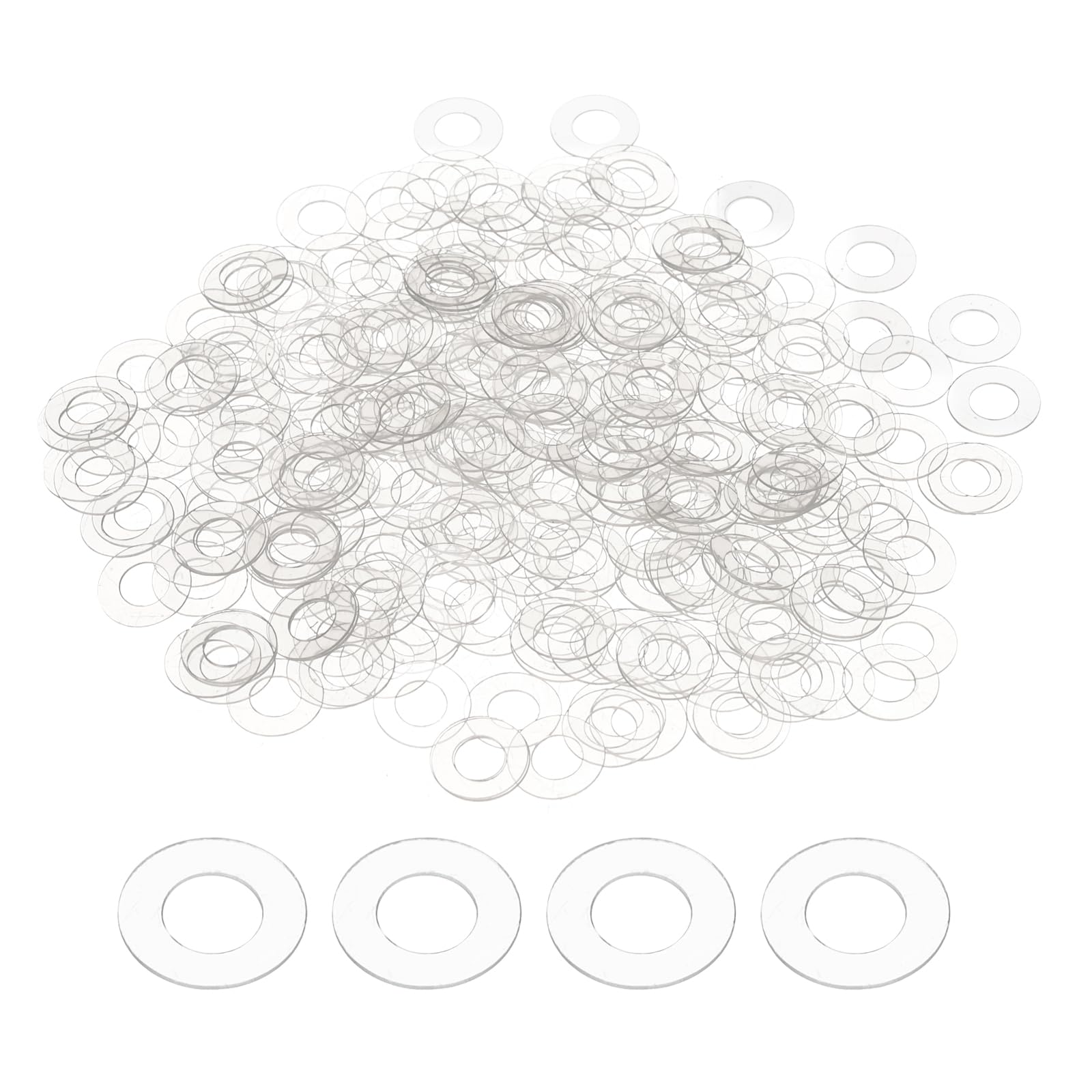 sourcing map 300pcs M4 PVC Flat Washers 4mm ID 8mm OD 0.3mm Thick Sealing Gasket Ring Spacer Water Hose Washers Replacement for Water Pipe Hose
