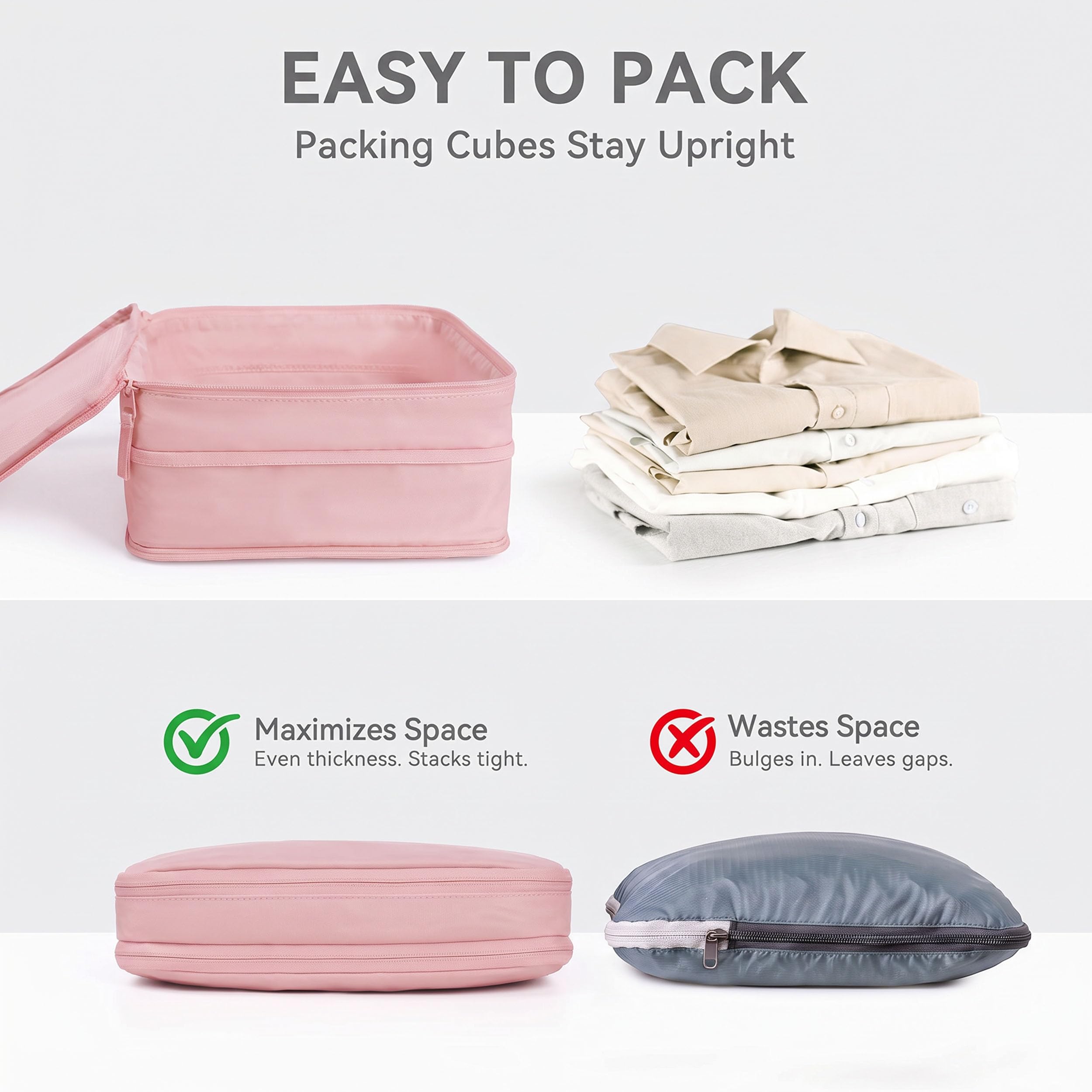 HOMESPON 6 pezzi cubi di imballaggio, organizer da viaggio a compressione