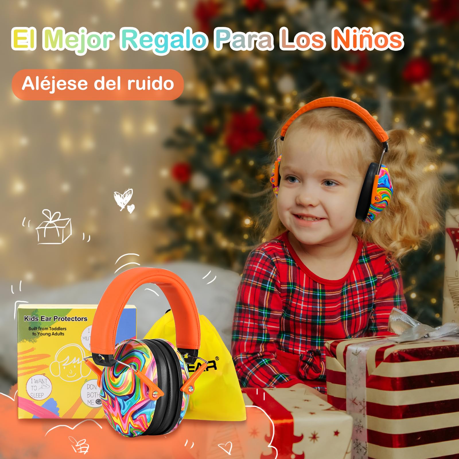 PROHEAR 032 Cascos Antiruido Niños,Protección auditiva pasiva para niños que tienen problemas sensoriales, orejeras de seguridad ajustables, ideales para conciertos y estudiar,SNR 28 dB