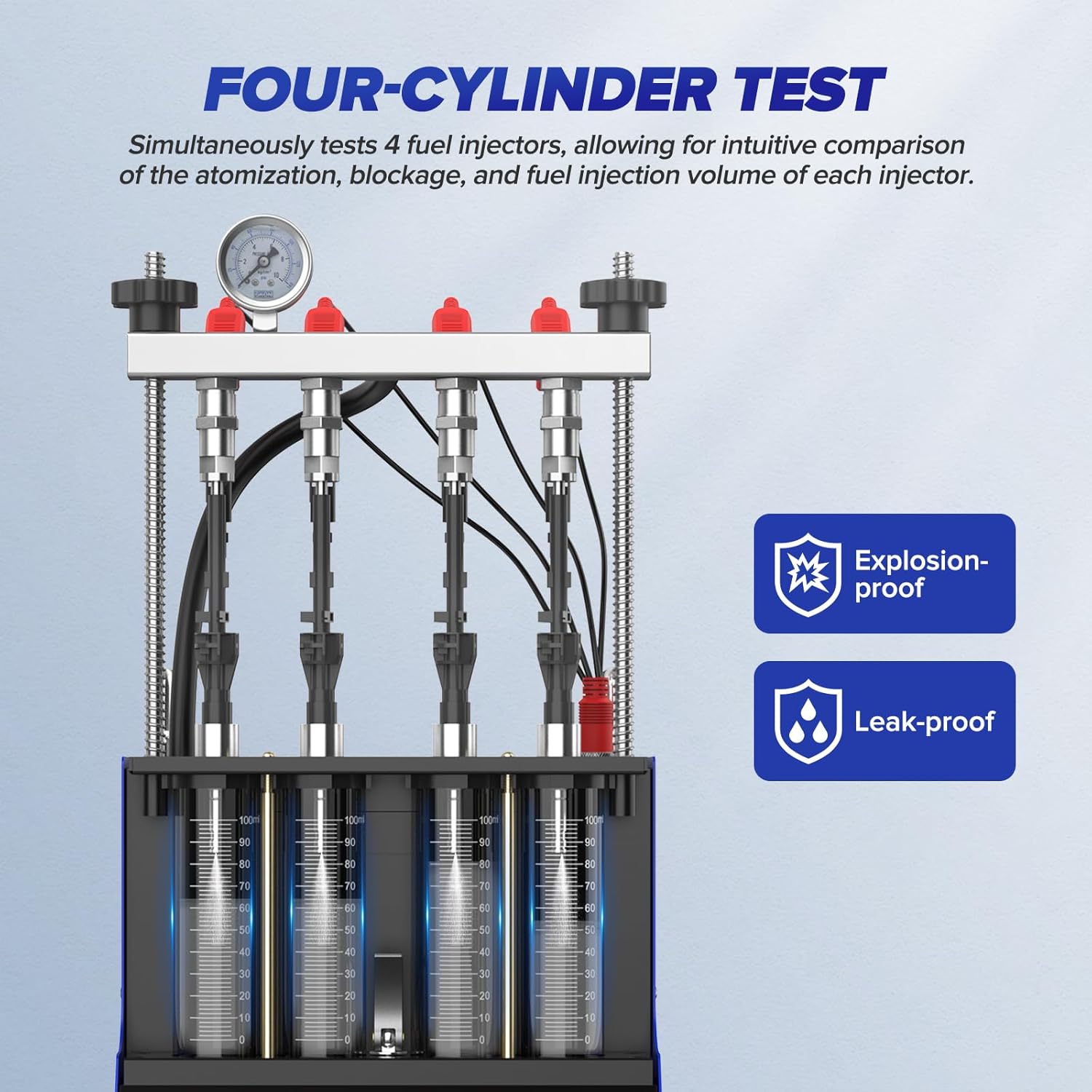 QPKING V209 GDI Fuel Injector Cleaner & Tester – Ultrasonic Cleaner Fixes Rough Idle & Restores Power, 4-Cylinder Injector Cleaner, 12V/70V/120V Voltage, for All Injectors: Piezo, GDI, EFI, FSI & Std.