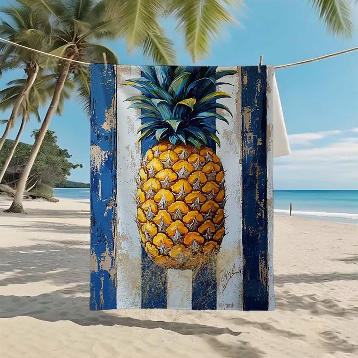 Toalla de Playa Grande 220x100cm/35x70cm, Juego de 2 Toalla Microfibra XXL de Antiarena, Toallas Playa Suave Ligera, Absorbente Secado Rápido, Beach Towel Viaje Yoga, Regalo Mujer Hombre (Fruta) K-10