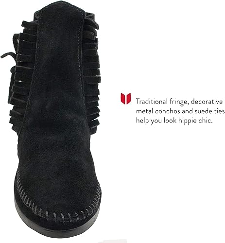 Miniatura 3 de Minnetonka Botas de suela dura de 2 botones para mujer, Marrón (Brown Suede), 0