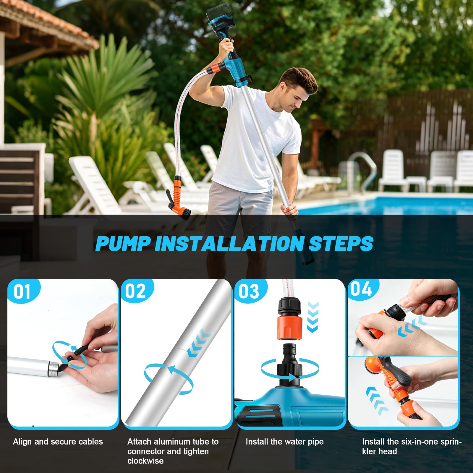 Akku Regenfasspumpe Wasserpumpe kompatibel mit Makita 18V Akku