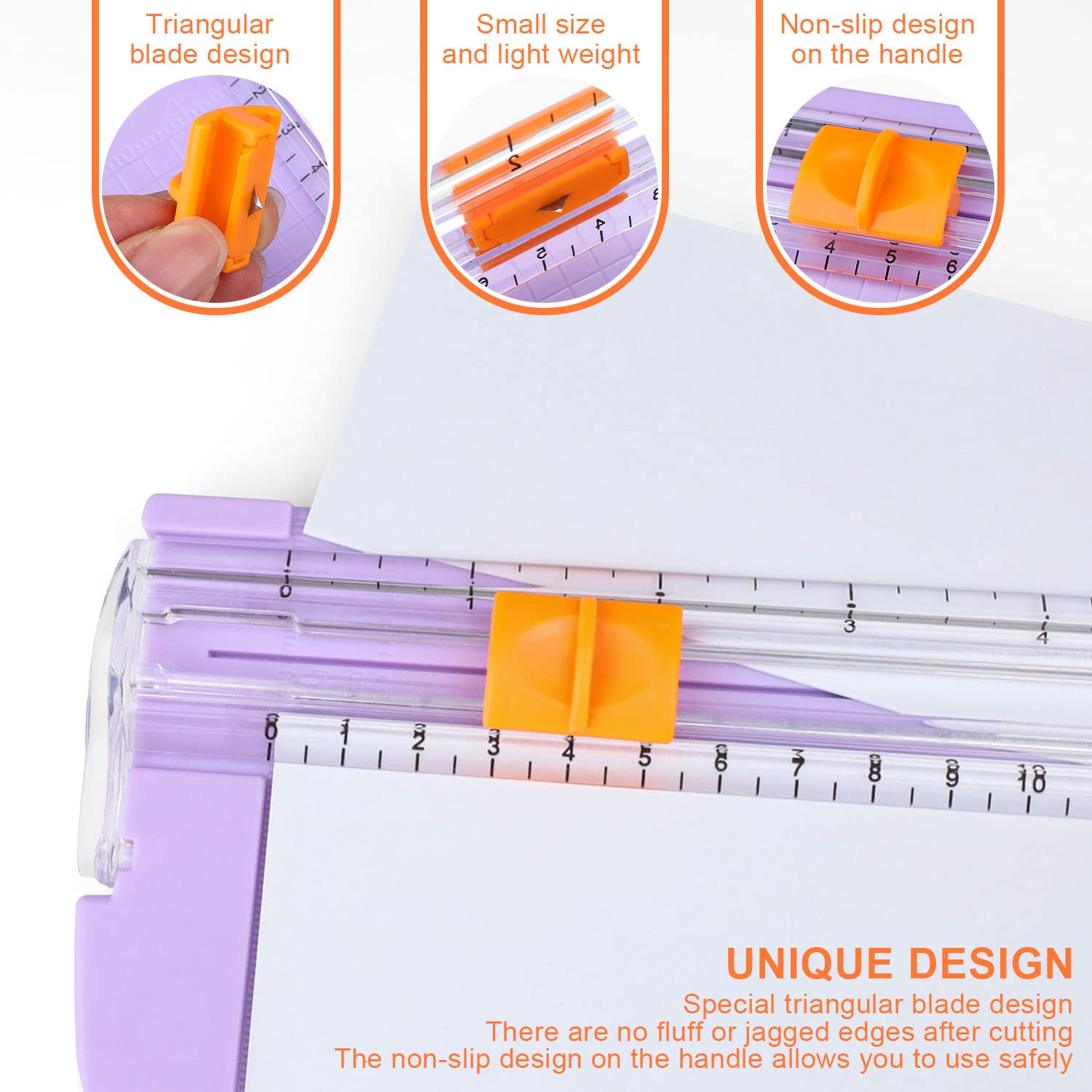 5 Pièces Lames de Rechange Triangulaires, Lames de Rechange pour Coupe Papier, Lame Portative de Coupe Papier avec Protecteur, Lame Coupe Papier pour Couper des Photos, Papier Kraft