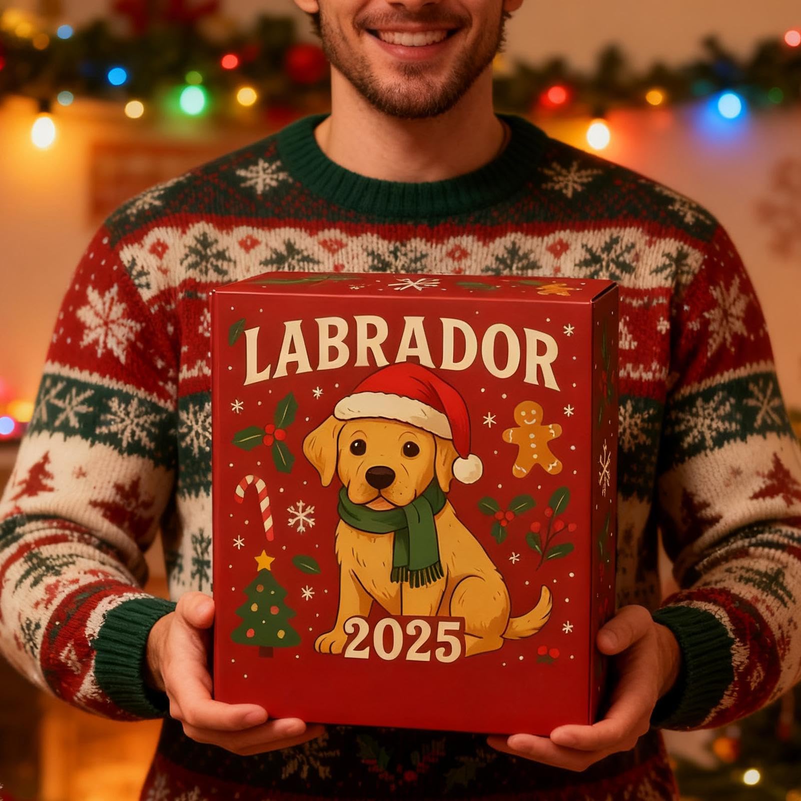 Amesor Calendario De Adviento Para Perros – 24 Días, Figura Acrílica 2D Para Retrovisor, Ventana O Mochila, Decoración Navideña