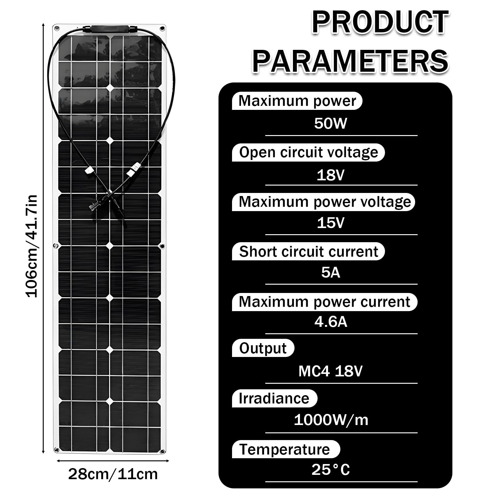 Zestaw elastycznych paneli słonecznych 200 W, 400 W, 800 W z kontrolerem 40 A, moduł fotowoltaiczny do domu poza siecią, kempingu, ładowania akumulatora kampera Black-2piece