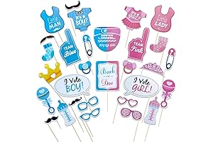 30pcs Baby Shower Photo Booth Props Baby Gender Reveal Decorations