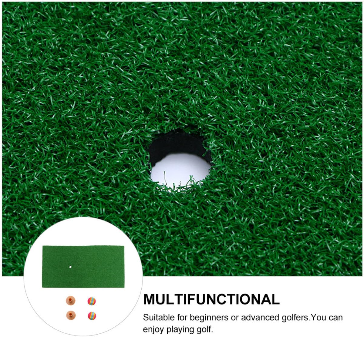 Tapete de Práctica de Golf Verde 5 Piezas Césped PP