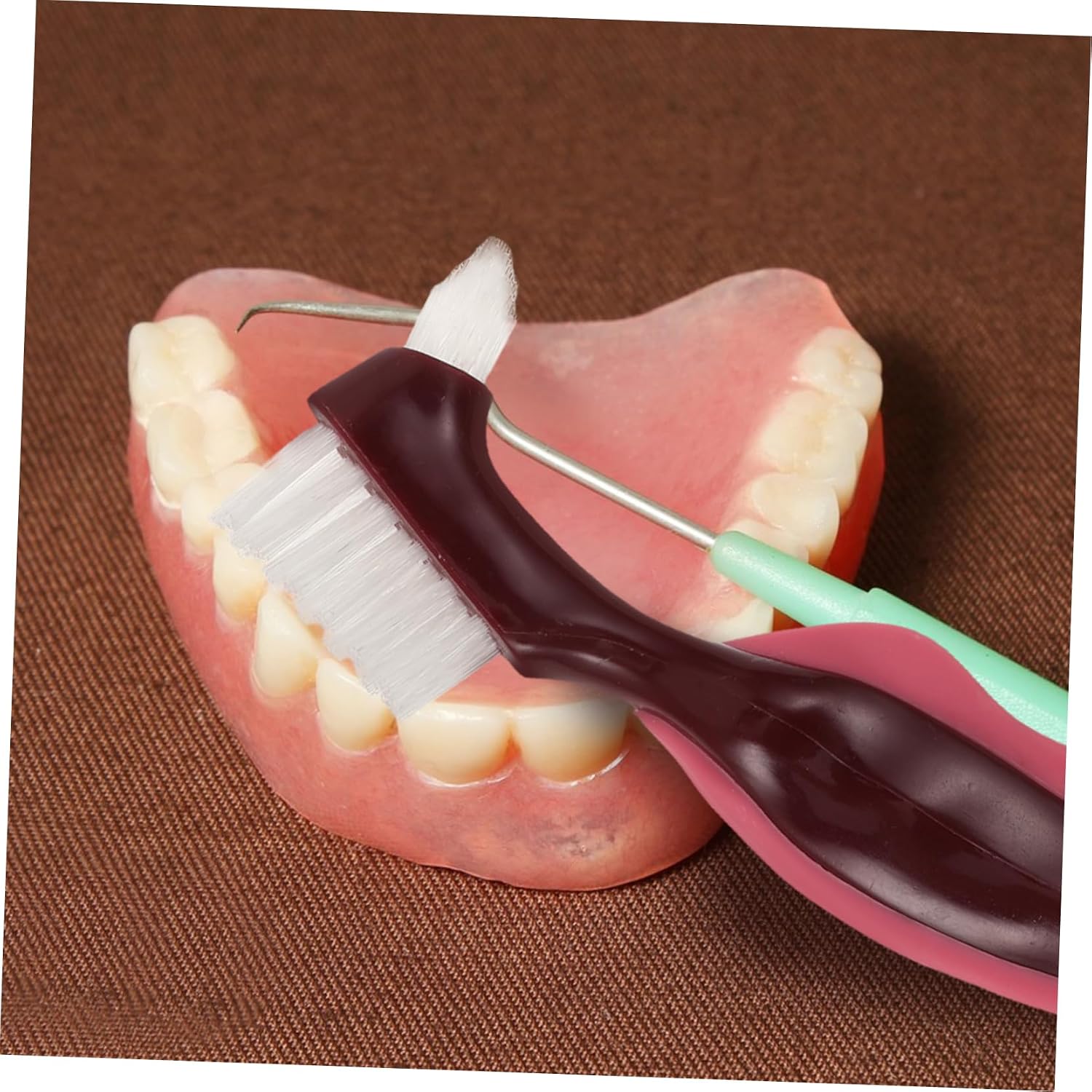 2pcs Dentures Brush Denture Accessories Dental Tool Cleaning Brush False Teeth Oral Care Essential