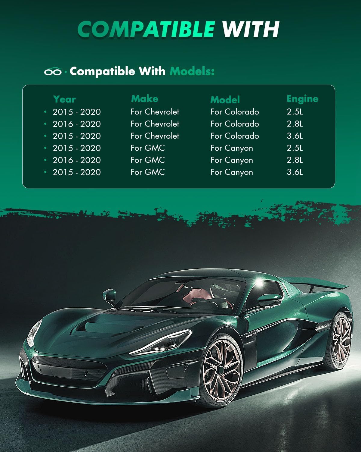 SCITOO D1806 Ceramic Brake Pads Sets Rear w/Hardware Replacement For Chevrolet For Colorado 2015-2020,For GMC For Canyon 2015-2020