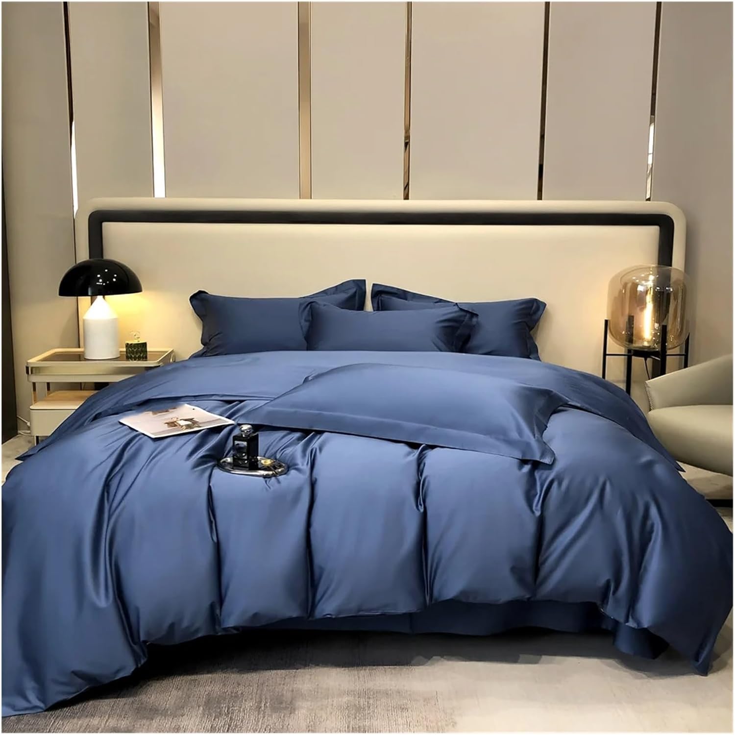 Egyptian Cotton Bedding Sets Linens Solid Color Sheet Pillowcase Comforter Cover,Bed