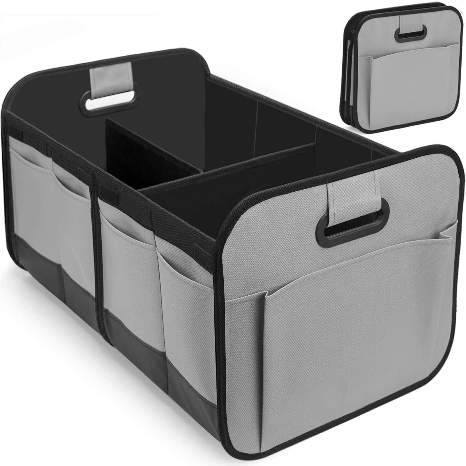 ADNUIES Car Boot Organiser, for BMW X3 E83 F25 G01 G45 X4 G02 F98, Large-Capacity Auto Trunk Organizer, Trunk Organiser Collapsible Multi Compartment with Comfort Handle,E