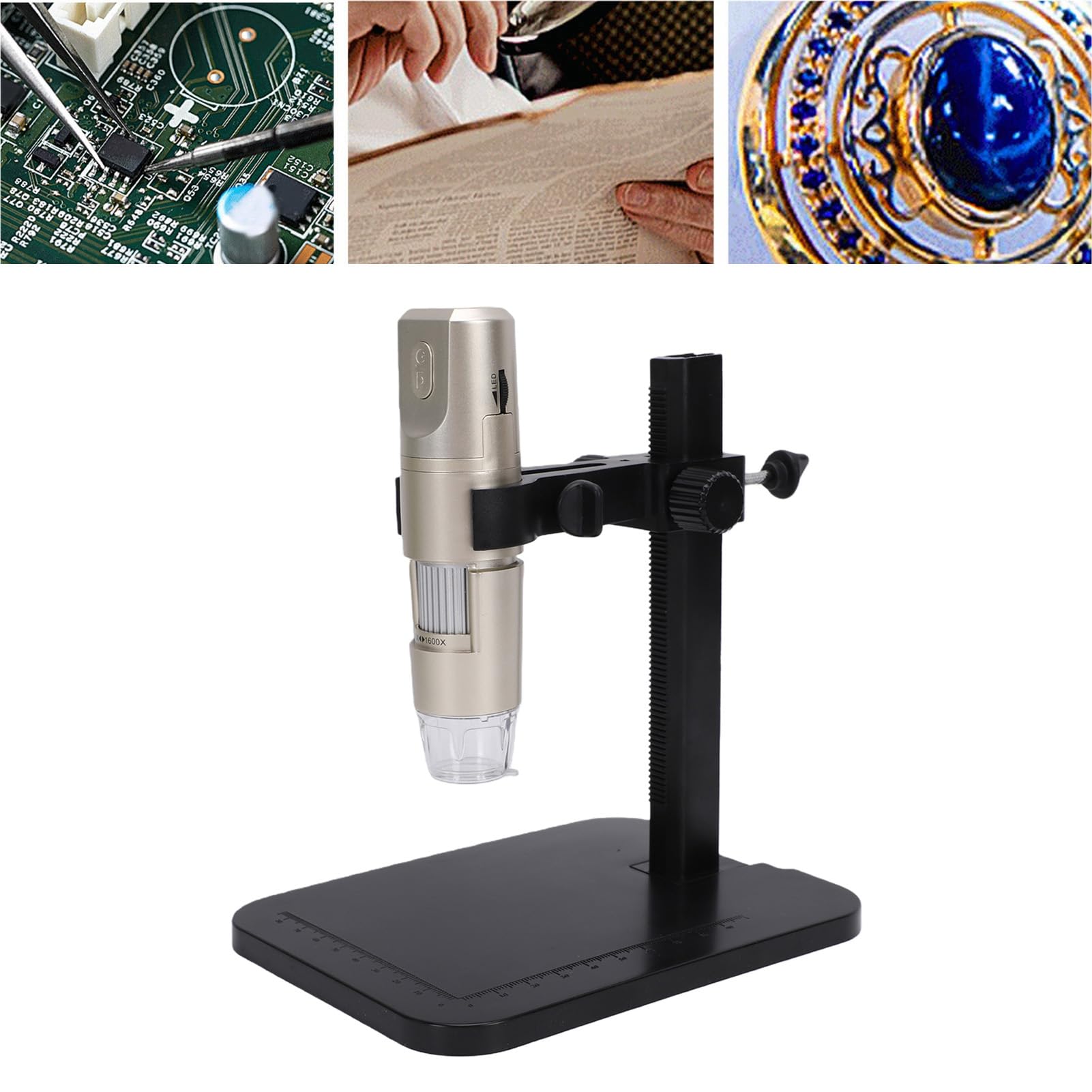 Microscopio Digital Inalámbrico HD con Aumento de 1600X y Conectividad USB para Estudiantes y Aficionados