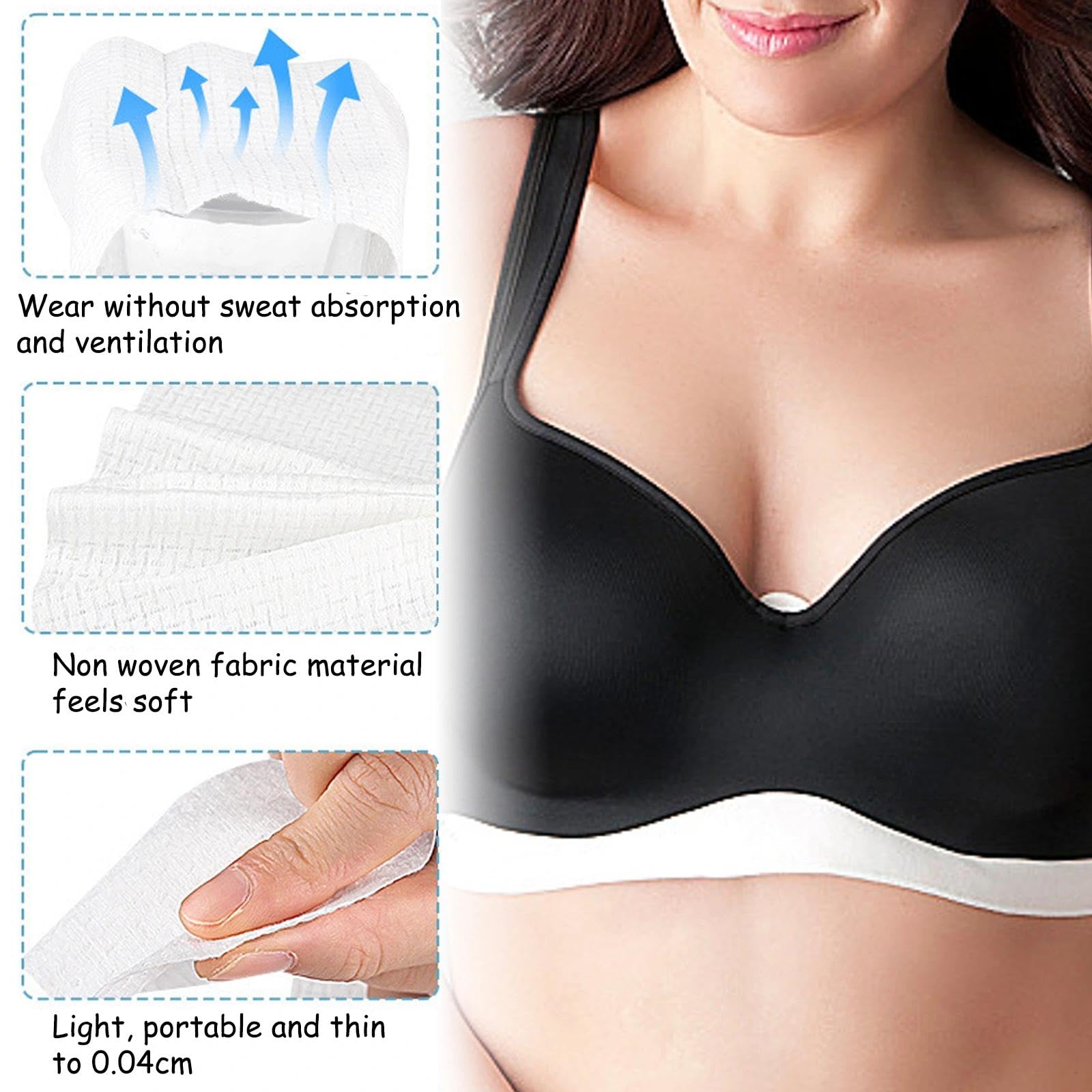 6 fodere per reggiseno in cotone da donna, riutilizzabili, sotto il seno, morbide e traspiranti per prevenire irritazioni e rimanere asciutti tutto il giorno
