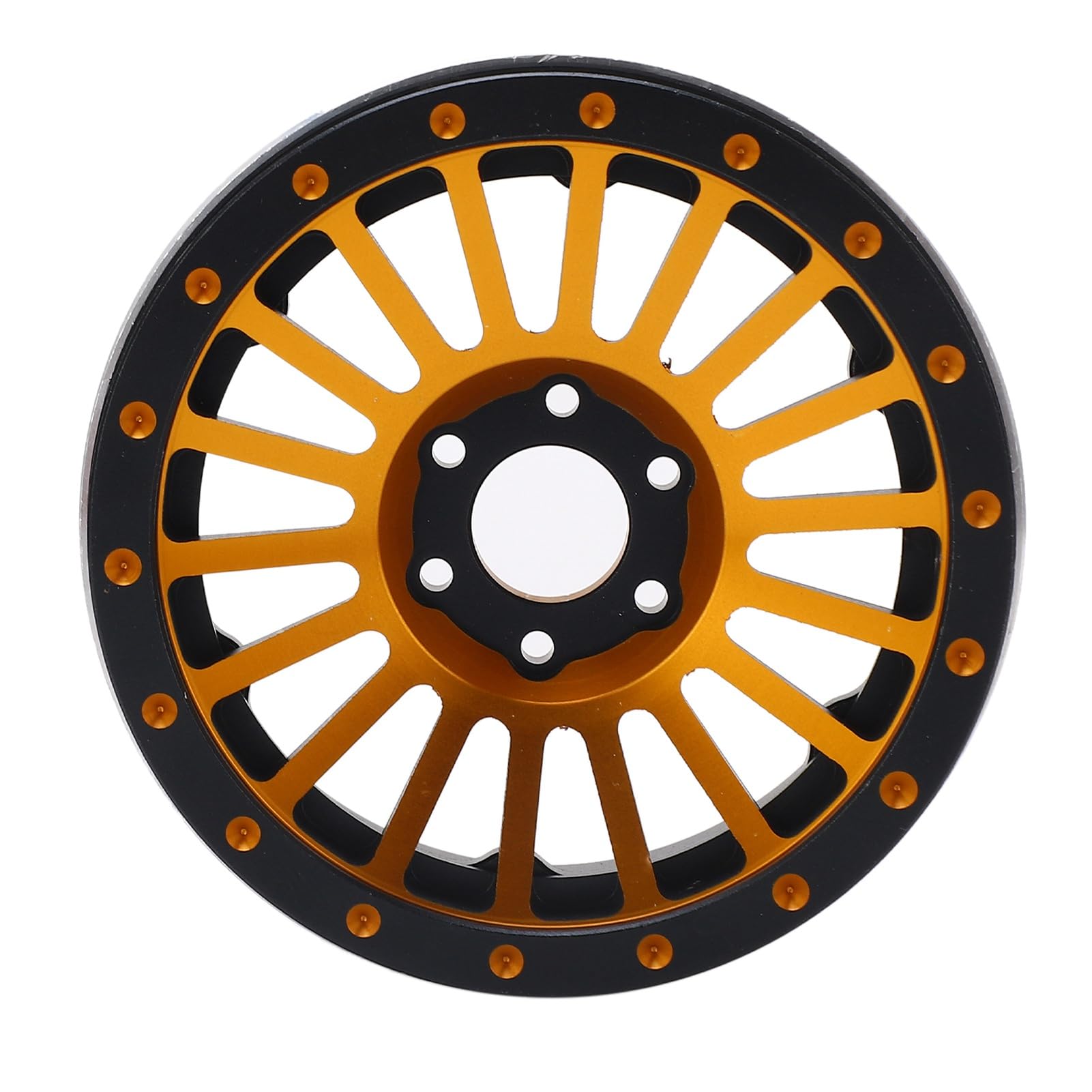 Cerchio in lega di alluminio RC da 2,6 pollici, 4 pezzi; cerchio metallico per auto RC, facile da installare e dal design leggero; ricambio per Axial RR10 90048, parti per auto RC (Oro)