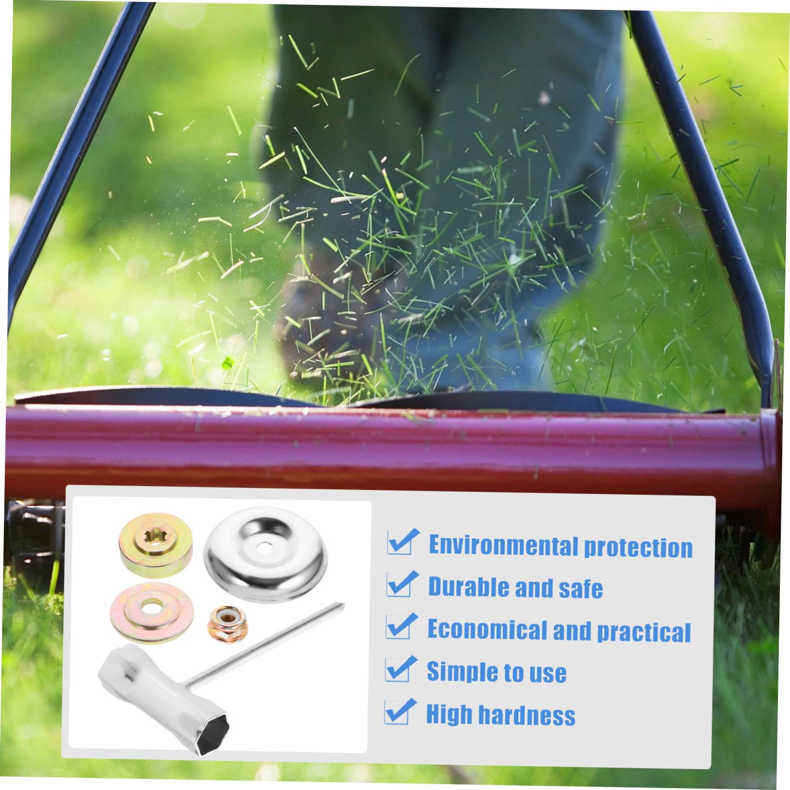 Yardwe 4 Juegos Accesorios para Cortacésped Llave para Cesped Disco De La Máquina Deshierba Llave De Repuesto para Disco De Cortacésped De Jardín Cobre