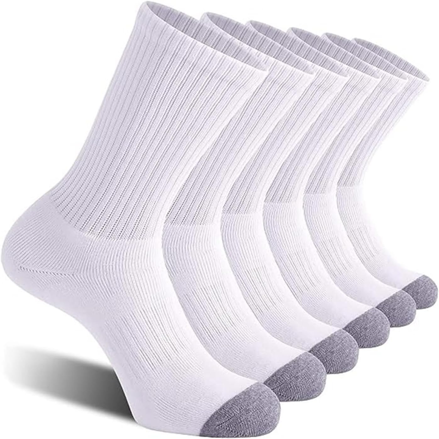 3 Pairs Men s Athletic Crew Socks Breathable Running Basketball Socks for Sports Training Workout White
